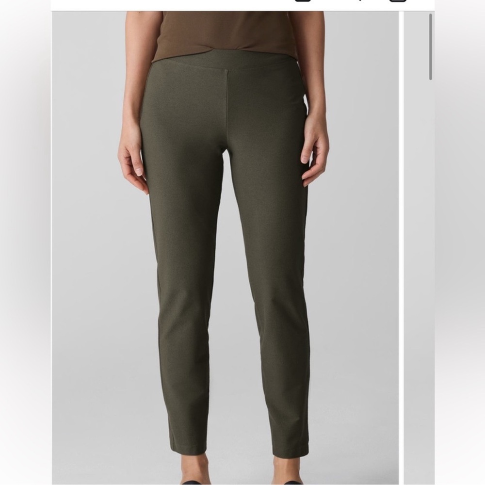 NEW Eileen Fisher Slim Ankle crepe Pants in Branch Green XL